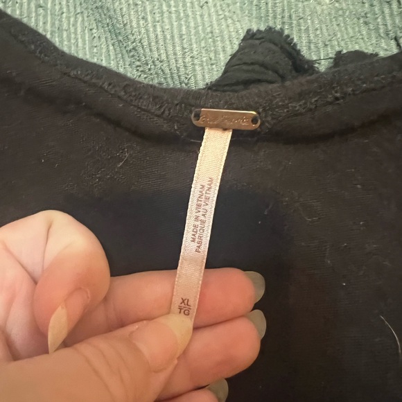 Free People Black Ruffle Tank Top - Picture 4 of 4